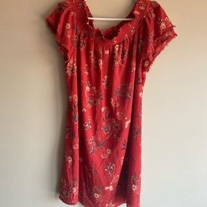 Off-shoulder floral dress